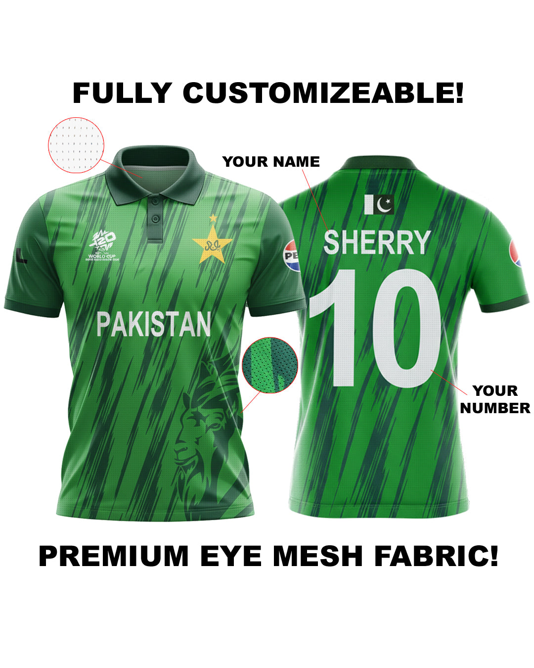PAK CUSTOMIZED JERSEY - PREMIUM QUALITY (50% ADVANCE PAYMENT REQUIRED) FREE DELIVERY