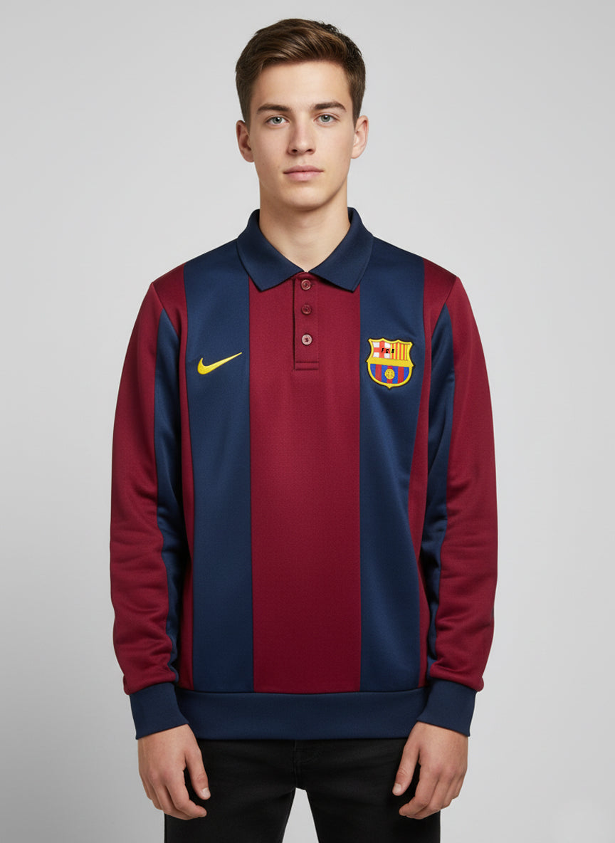 Barcelona Panels Sweatshirt with Collar for Boys & Girls