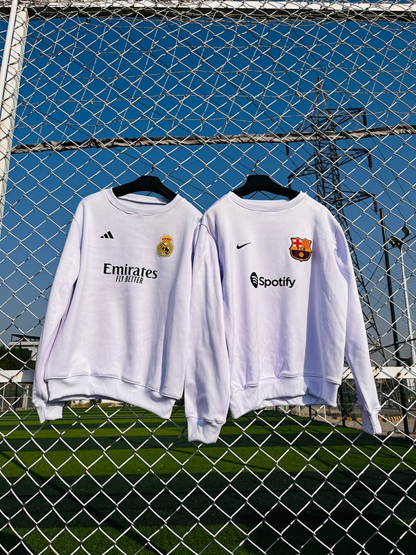 Barcelona White Sweatshirt for Boys & Girls